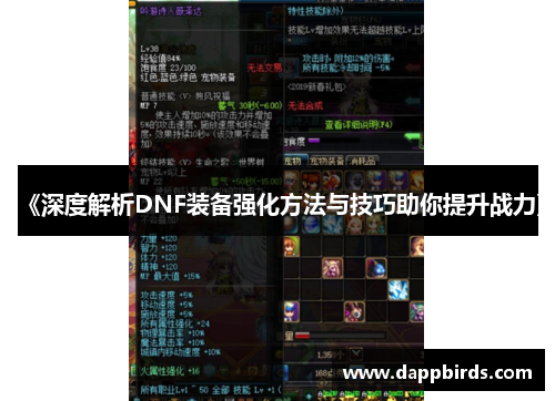 《深度解析DNF装备强化方法与技巧助你提升战力》